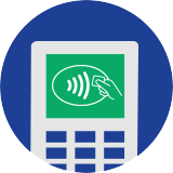 icon of a Contactless Card logo on a POS device