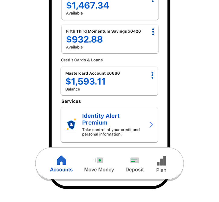 a phone screen image depicting a mobile banking app